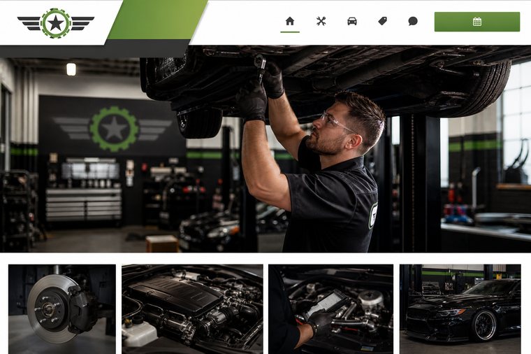 Example auto repair shop website built by Arlington Web Dev