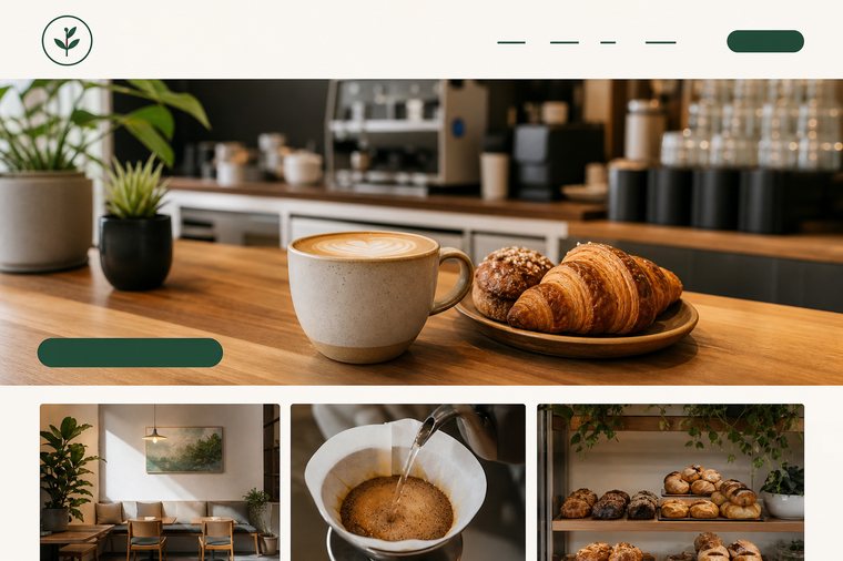 Example coffee shop website built by Arlington Web Dev