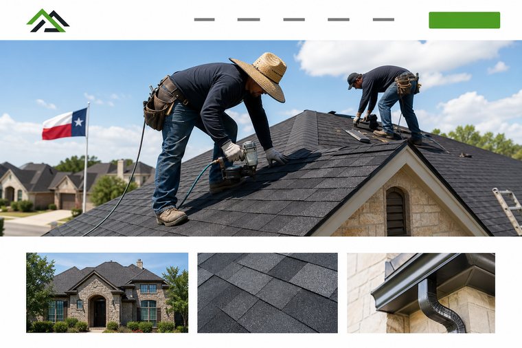 Example roofing contractor website built by Arlington Web Dev